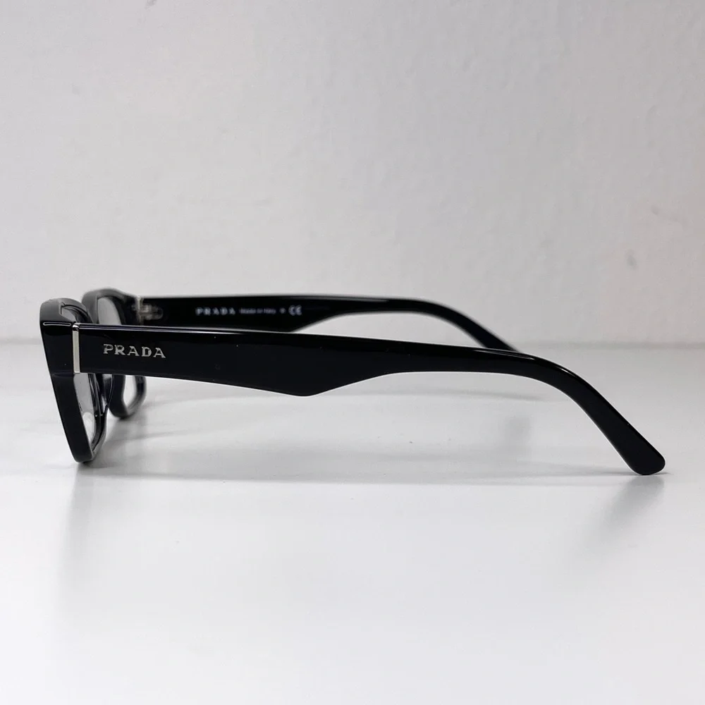 PRADA 55mm Rectangular Optical Glasses Black NEW In Case With Box